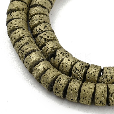 Electroplated Natural Lava Rock Beads Strands G-Z032-J03-11D-1