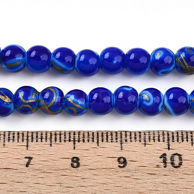Baking Paint Glass Beads Strands DGLA-N010-6mm-05-1
