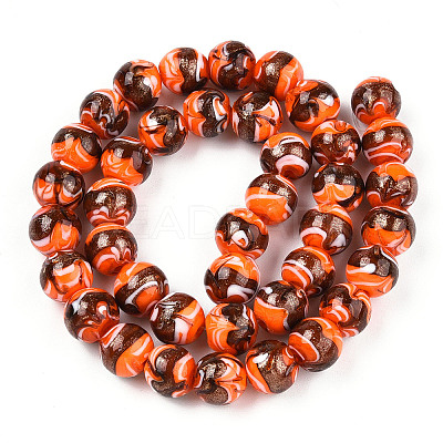 Handmade Gold Sand Lampwork Beads LAMP-N028-001G-1