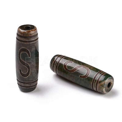 Tibetan Style dZi Beads TDZI-E004-33-1