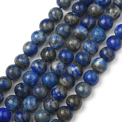 Natural Lapis Lazuli Bead Strands X-G-G953-01-8mm-1