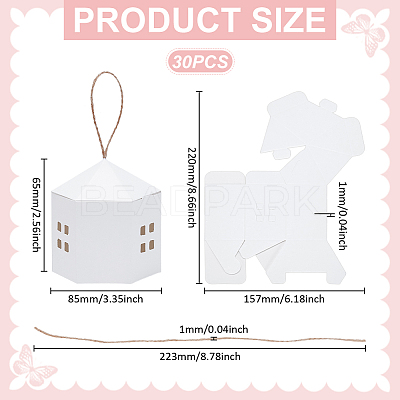 10Pcs Paper Gift Packing Tote Boxes with Window and Rope CON-WH0112-064B-1
