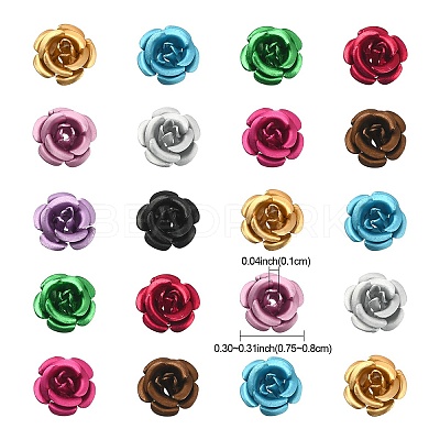 50Pcs 10 Colors Aluminum Beads ALUM-YW0001-06A-1