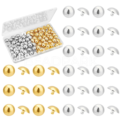 100Pcs 2 Colors 1-Hole Plating Acrylic Shank Buttons FIND-UN0016-03-1