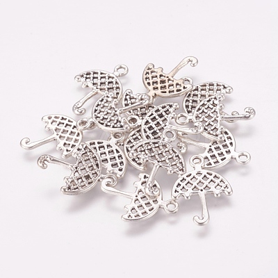 Tibetan Style Umbrella Pendants TIBEP-LF1300YKG-AS-FF-1