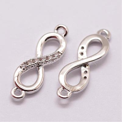 Brass Micro Pave Cubic Zirconia Links ZIRC-K055-08P-NR-1