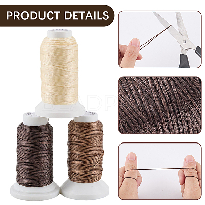 3 Rolls 3 3 Colors Flat Waxed Polyester Cord OCOR-CL0001-12A-1