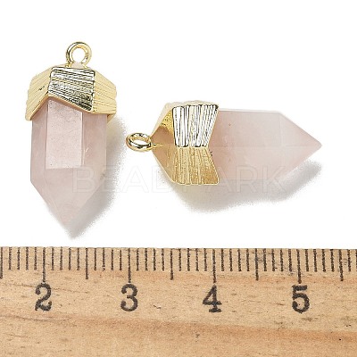 Natural Rose Quartz Faceted Pendants G-G181-03G-04-1