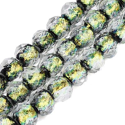 Handmade Foil Glass Lampwork Beads Strands DICH-T023-02C-1