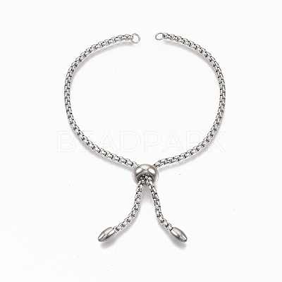 Tarnish Resistant Adjustable 304 Stainless Steel Slider Bracelets Making X-STAS-T050-030P-1