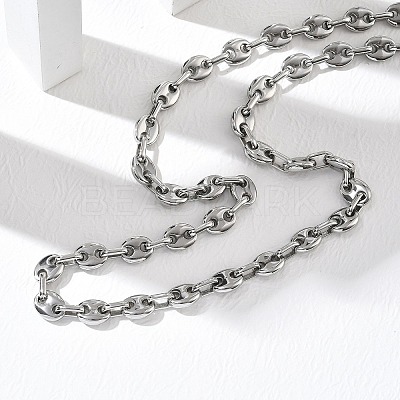 304 Stainless Steel Coffee Bean Chain Necklaces & Bracelets Sets SJEW-D091-09P-1