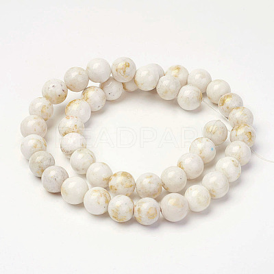 Natural Mashan Jade Beads Strands G-P232-01-F-8mm-1