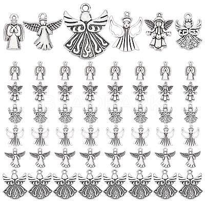 72Pcs 6 Style Tibetan Style Alloy Pendants FIND-PH0005-50-1