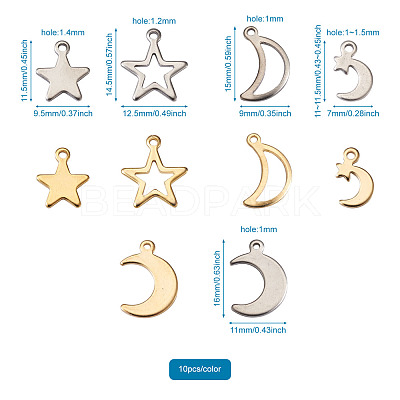 304 Stainless Steel Pendants STAS-PJ0001-07-1