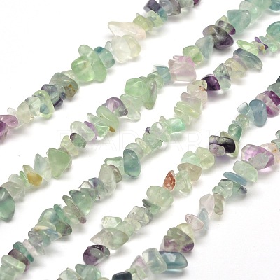 1 Strand Natural Fluorite Chip Bead Strands G-DJ0001-03-1