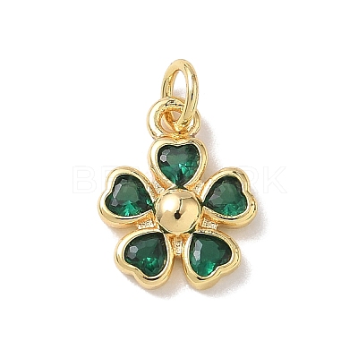 Brass Micro Pave Cubic Zirconia Pendants KK-L268-031G-1
