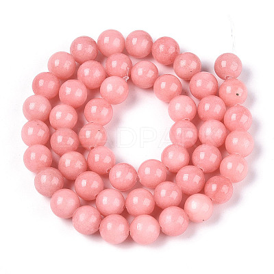 Dyed Natural Mashan Jade Round Beads Strands G-T139-8mm-67B-1