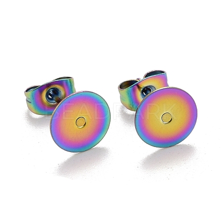 Ion Plating(IP) Rainbow Color 304 Stainless Steel Stud Earring Findings STAS-K238-02C-1