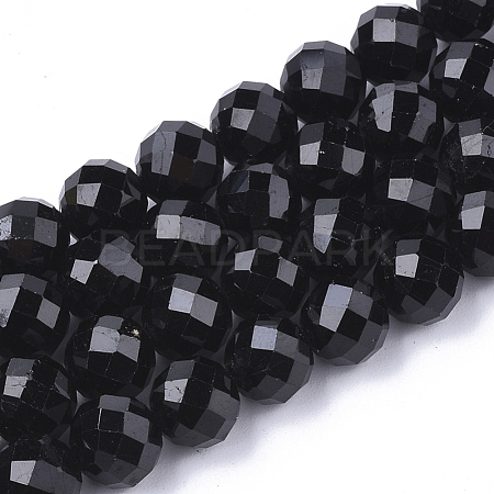 Natural Black Tourmaline Beads Strands G-S345-4mm-002-1