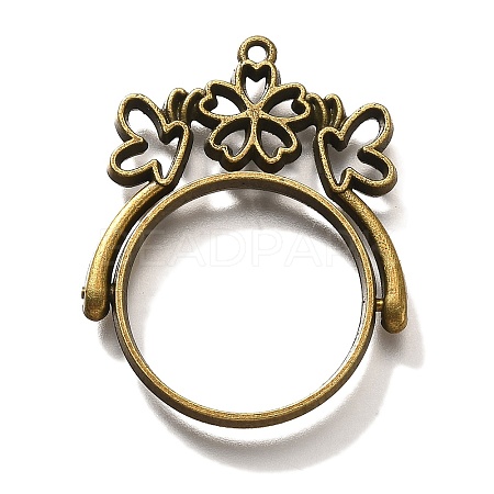 Alloy Open Back Bezel Pendants PALLOY-I223-02AB-1