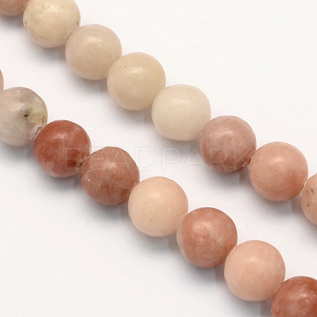 Round Natural Maible and Sesame Jasper/Kiwi Jasper Beads Strands G-S170-4mm-1