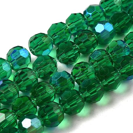 Electroplate Transparent Glass Beads Strands EGLA-A035-T8mm-L18-1