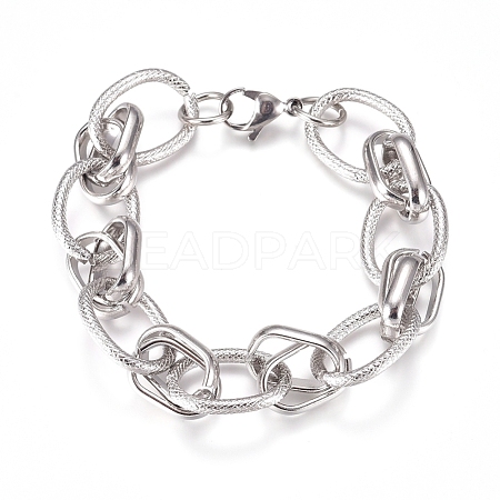 Tarnish Resistant 304 Stainless Steel Chain Bracelets BJEW-L661-07P-1