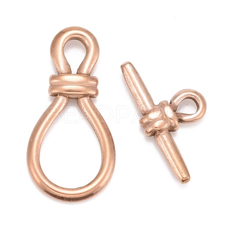 304 Stainless Steel Toggle Clasps STAS-K216-02RG-1