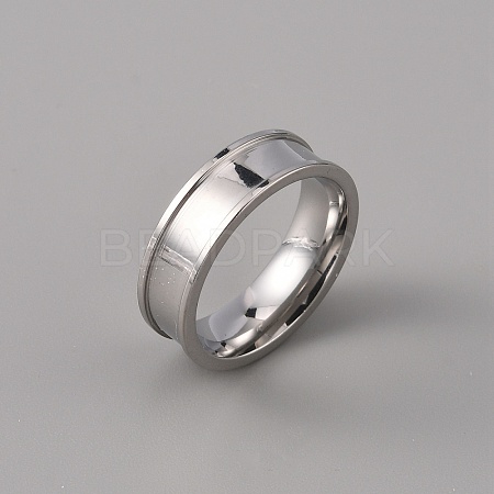 201 Stainless Steel Grooved Finger Ring Settings STAS-WH0027-27B-P-1