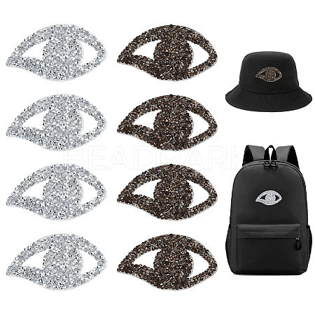 AHADERMAKER 16Pcs 2 Colors Eye Hotfix Rhinestone DIY-GA0006-44-1