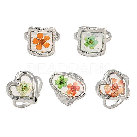 Brass Adjustable Rings for Women RJEW-G265-10P-1