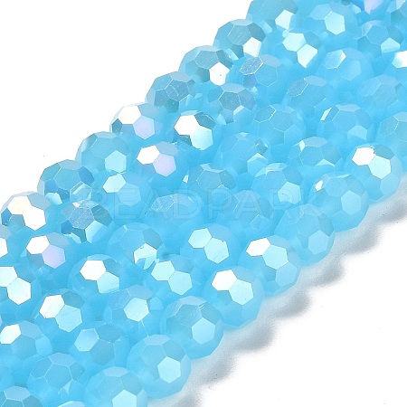 Imitation Jade Glass Beads Stands EGLA-A035-J8mm-B04-1