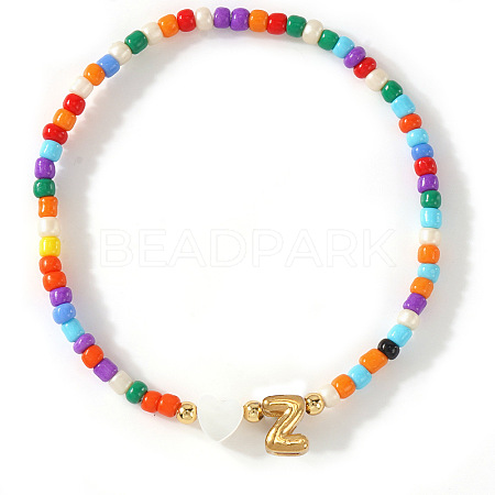 Colorful Round Glass Seed Bead Stretch Bracelets AO5283-26-1