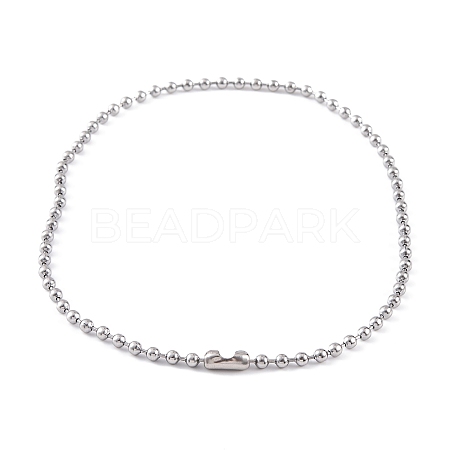 Non-Tarnish 304 Stainless Steel Ball Chain Necklaces for Women NJEW-G135-01D-P-1