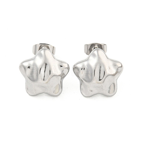 Non-Tarnish Star 304 Stainless Steel Ear Studs EJEW-L290-024P-1