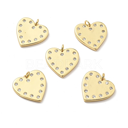 Brass Micro Pave Cubic Zirconia Pendants KK-E015-34G-1