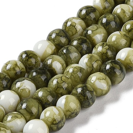 Baking Paint Glass Bead Strands GLAA-H031-01A-14-1