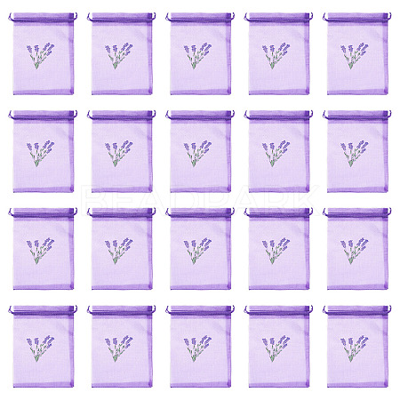 20Pcs Polyester Mesh Sachet Packing Drawstring Bgas ABAG-TA0002-20A-1