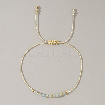 Natural Birthstone Braided Bead Bracelets for Women X-VA8051-3-1