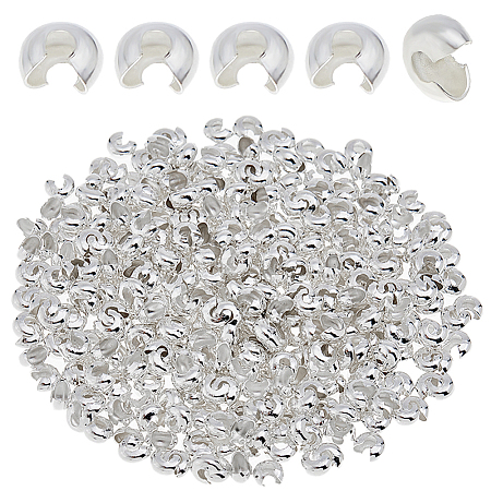 400Pcs Brass Crimp Beads Covers KK-DC0004-78S-1