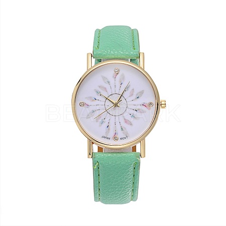 Fashionable Women's Alloy PU Leather Electronic Wristwatches WACH-F016-14B-1