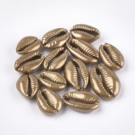 Spray Painted Natural Cowrie Shell Beads X-SSHEL-T008-12G-1