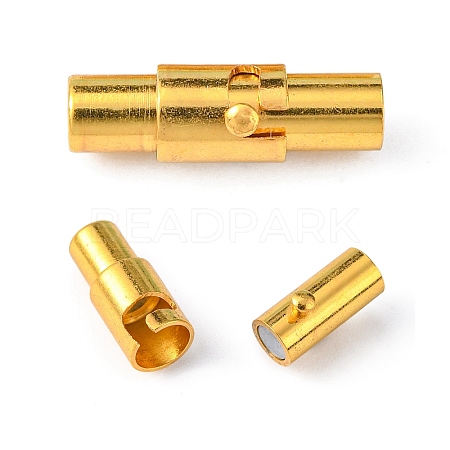Brass Locking Tube Magnetic Clasps X-MC079-G-1