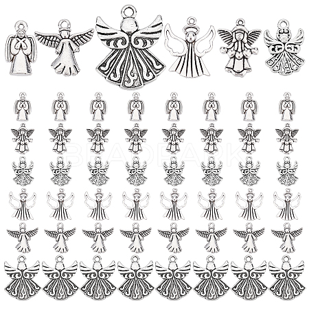72Pcs 6 Style Tibetan Style Alloy Pendants FIND-PH0005-50-1