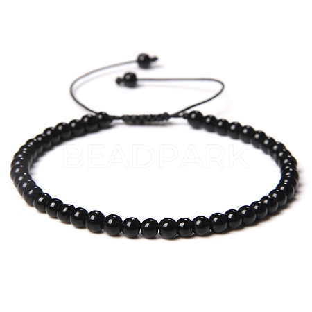 Adjustable Women's Black Agate Beaded Bracelet LS-CN3407-13-1