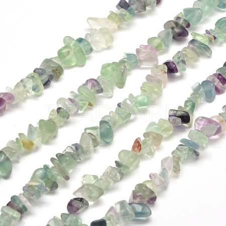 1 Strand Natural Fluorite Chip Bead Strands G-DJ0001-03-1