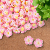 100Pcs Handmade Polymer Clay 3D Flower Plumeria Beads CLAY-SC0002-48D-4