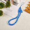 Round Synthetic Moonstone Beaded Mobile Straps HJEW-SW00042-03-3