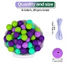 80Pcs 4 Style Round Silicone Focal Beads SIL-SZ0001-22J-2