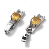 Rack Plating Brass Micro Pave Cubic Zirconia Watch Band Clasps KK-A234-016P-04-2